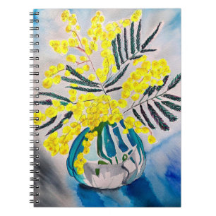 Yellow Wattle native Australian flower art Notebook