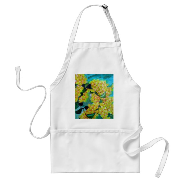 Yellow Wattle native Australian flower art Standard Apron (Front)