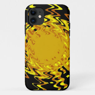 Yellow Wave Art Design iPhone 11 Case