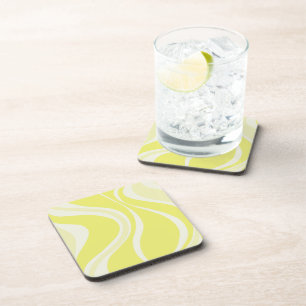 Yellow Waves Square Coaster