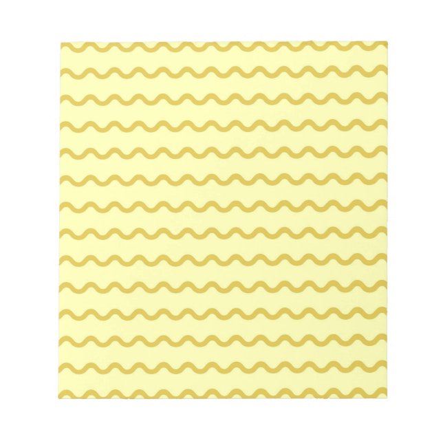 Yellow Wavy Stripe Minimalist Modern Design Notepad (Front)