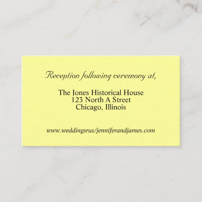 Yellow Wedding enclosure cards (Front)