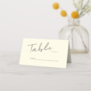 Yellow Wedding Folded Place Card