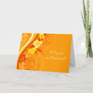 Yellow Wedding Roses Orange Invitation