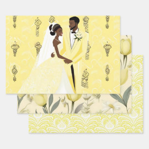 Yellow Wedding Wrapping Paper Set