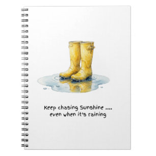 Yellow Wellie Boots Watercolour Art Notebook