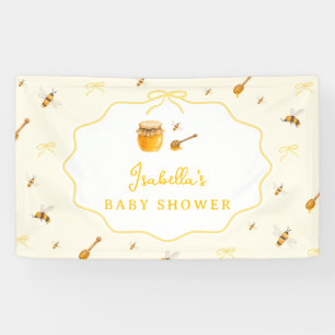 Yellow Whimsical Bow Honey Bee Baby Shower Banner
