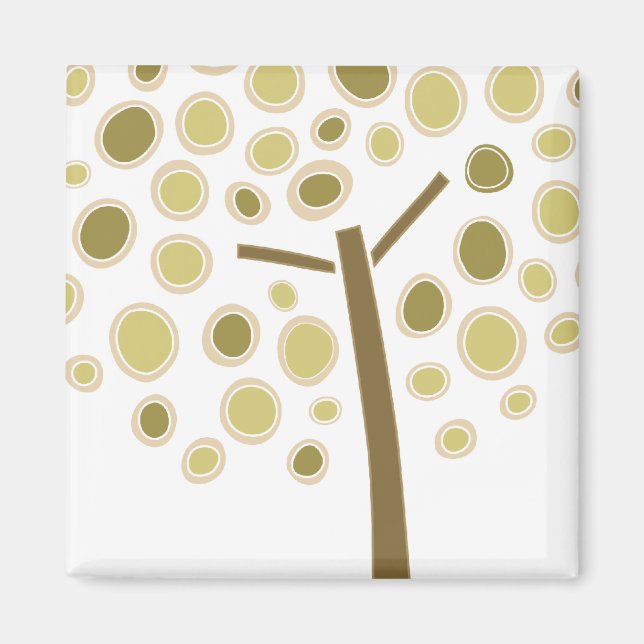 Yellow Whimsical Tree Magnet (Front)