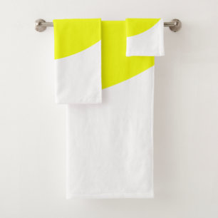 Yellow White Abstract Art Bath Towels