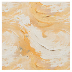Yellow & White Abstract Paint Fabric
