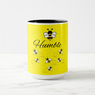 YELLOW WHITE BEE HUMBLE 15 OZ. CERAMIC MUG