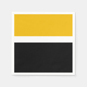 Yellow White Black Colour Block Style Design Napkin