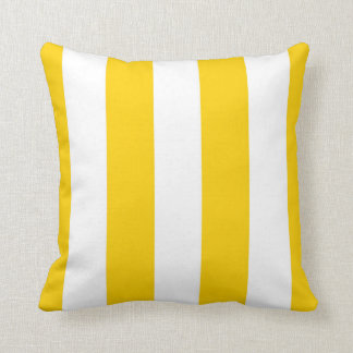 Yellow & White Broad Stripes Decorative Cushion