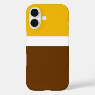 Yellow White Brown Plain Colour Block Design  iPhone 16 Case
