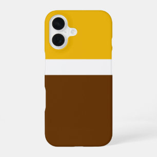 Yellow White Brown Plain Colour Block Design iPhone 16 Case
