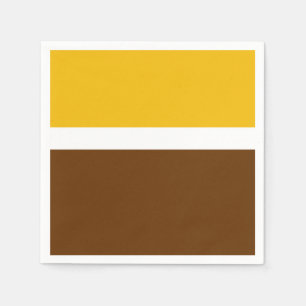 Yellow White Brown Plain Colour Block Design Napkin