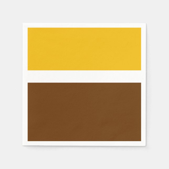 Yellow White Brown Plain Colour Block Design  Napkin (Front)