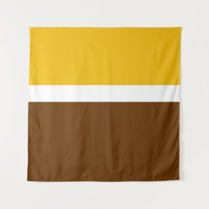 Yellow White Brown Plain Colour Block Design Tapestry