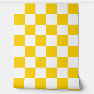 Yellow White Chequered Check Wall Decor