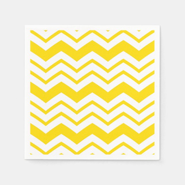 Yellow White Chevron Zigzag Pattern Design  Napkin (Front)