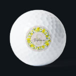 Yellow White Daffodils Garland Monogram Name Golf Balls<br><div class="desc">Elevate your game with our stunning golf balls adorned with a vibrant watercolor garland, or wreath of yellow and white spring daffodils! 🌼 Customise your golf balls with a modern script font, allowing you to add your name and initial for a personalised monogram touch or leave it blank for a...</div>