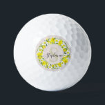 Yellow White Daffodils Garland Monogram Name Golf Balls<br><div class="desc">Elevate your game with our stunning golf balls adorned with a vibrant watercolor garland, or wreath of yellow and white spring daffodils! 🌼 Customise your golf balls with a modern script font, allowing you to add your name and initial for a personalised monogram touch or leave it blank for a...</div>