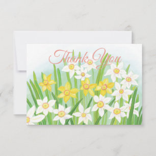 Yellow & White Daffodils Thank You Card