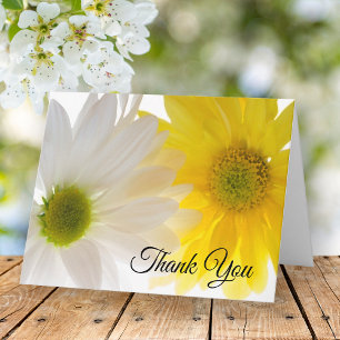 Yellow White Daisies Funeral Sympathy Thank You Card