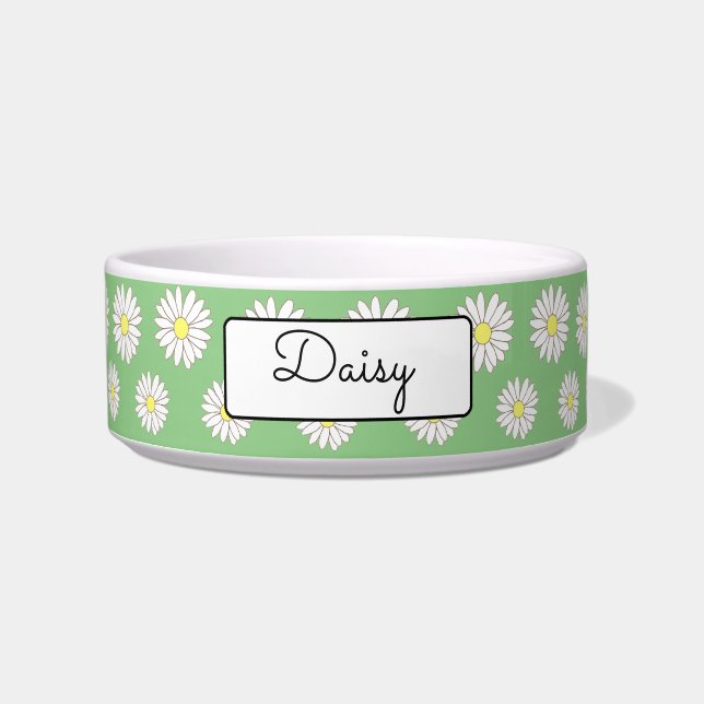 Yellow & White Daisies Personalised    Bowl (Front)