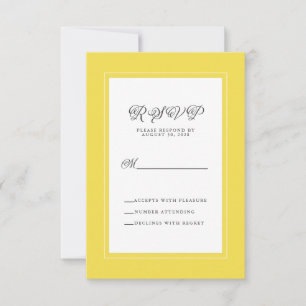 Yellow White Elegant Wedding Response Enclosure