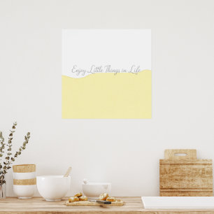 Yellow & White Enjoy Life Quote Wall Print
