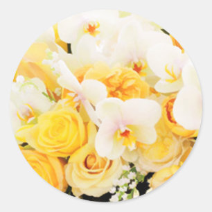 Yellow & White Floral Wedding Envelope Seals