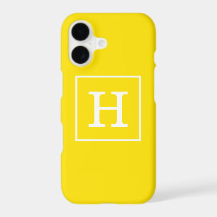 Yellow White Framed Initial Monogram