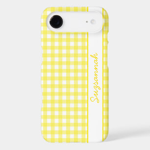 Yellow White Gingham Check Custom Case-Mate