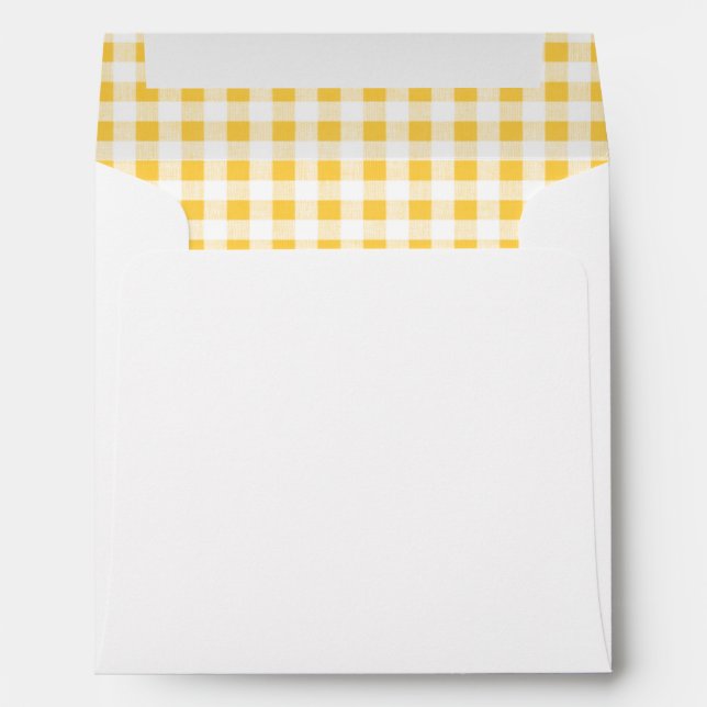 Yellow White Gingham Pattern Envelope (Back (Bottom))