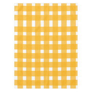 Yellow White Gingham Pattern Tablecloth