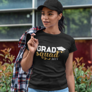 Yellow White Grad Squad Add Year T-Shirt