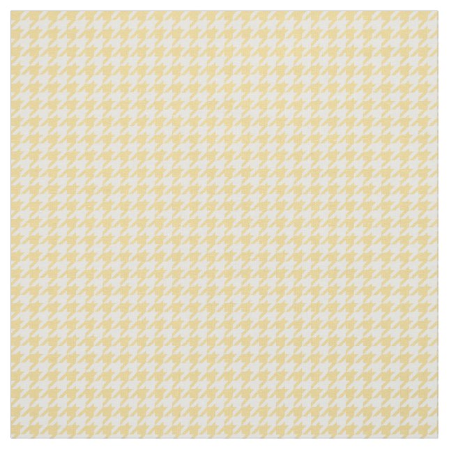 Yellow White Houndstooth Pattern Fabric (Swatch)