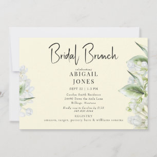 Yellow White Hydrangeas Bridal Brunch Invitation