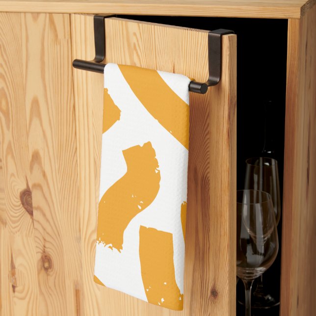 Yellow & White Kitchen Towel (Thirds Fold)