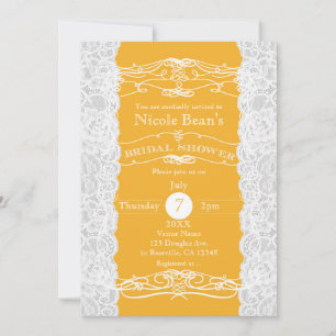 Yellow & White Lace BRIDAL SHOWER Invitations