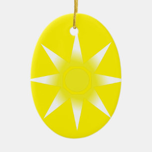 Yellow White Magic Sun Product Ceramic Ornament