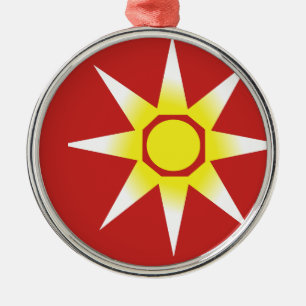 Yellow White Magic Sun Product Metal Ornament