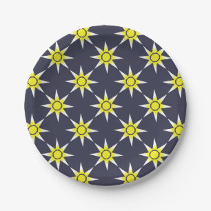 Yellow White Magic Sun Product Paper Plate