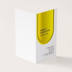 Yellow White Modern Professional Trendy Minimalist Business Card