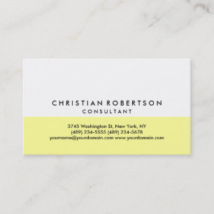 Yellow White Plain Modern Business Card