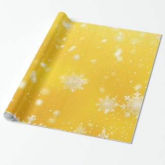 Yellow/White Snowflakes Christmas Wrapping Paper
