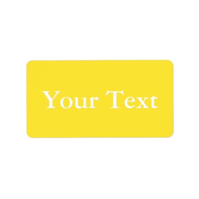 Yellow & White Stickers or Labels w/ Custom Text (Front)