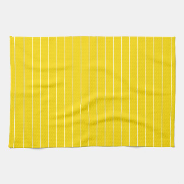 Yellow White Stripe Template Elegant Trend Colours Tea Towel (Horizontal)