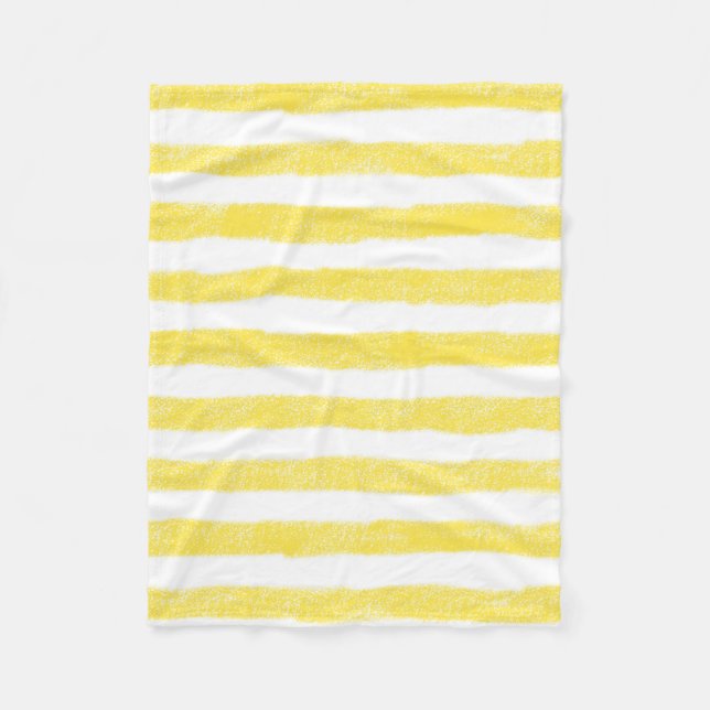 Yellow White Striped Modern Blanket (Front)